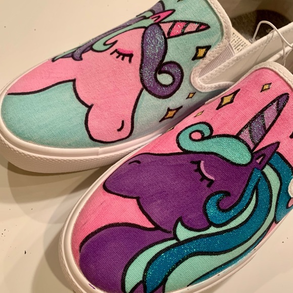 Custom Painted unicorn shoes - Picture 2 of 3